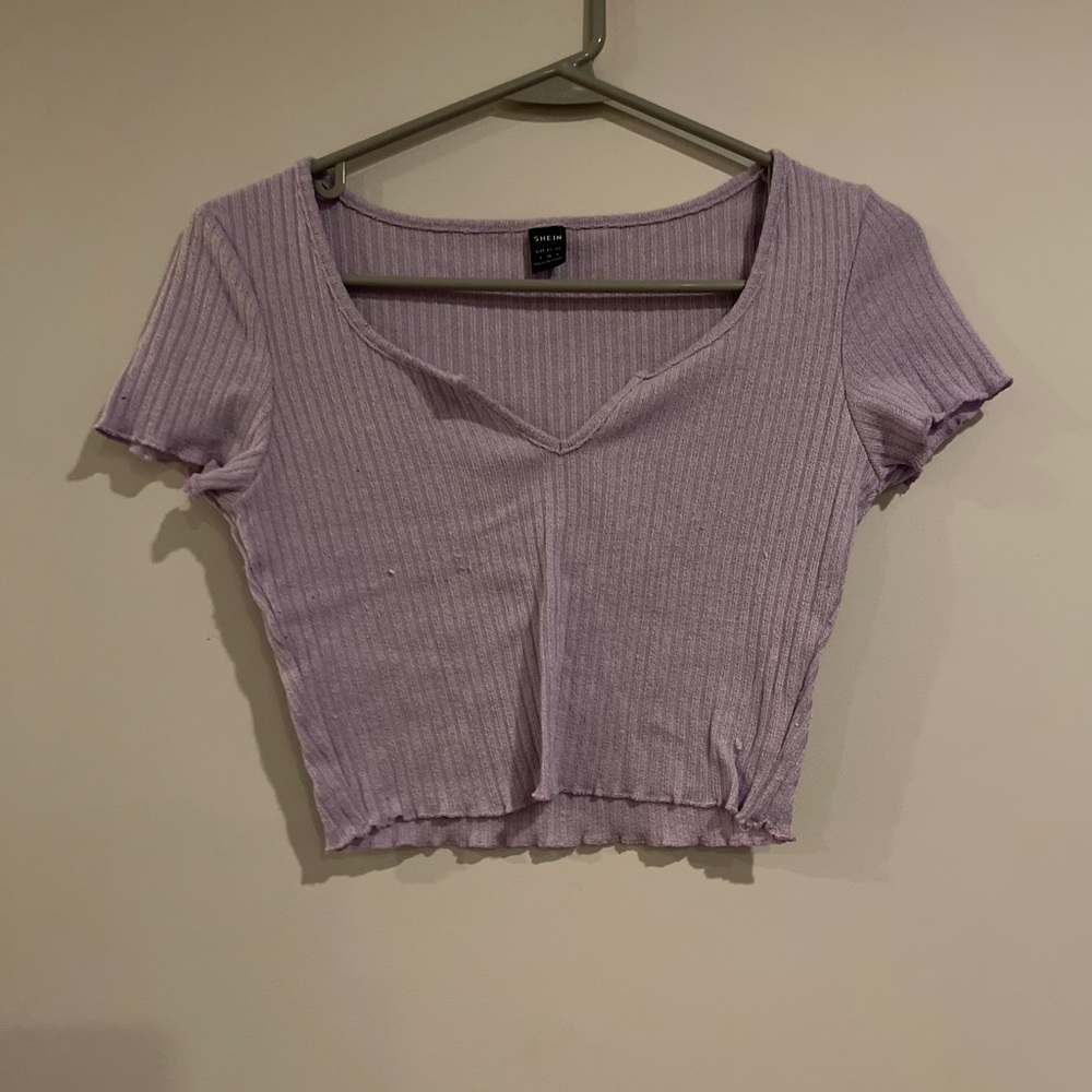 purple crop top
